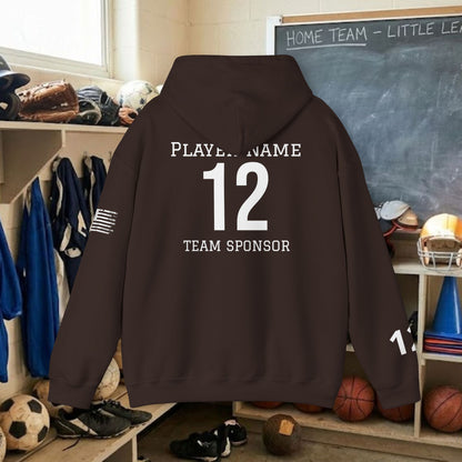 Custom Team Adult Pull Over Hoodie – Right Chest Logo & Name