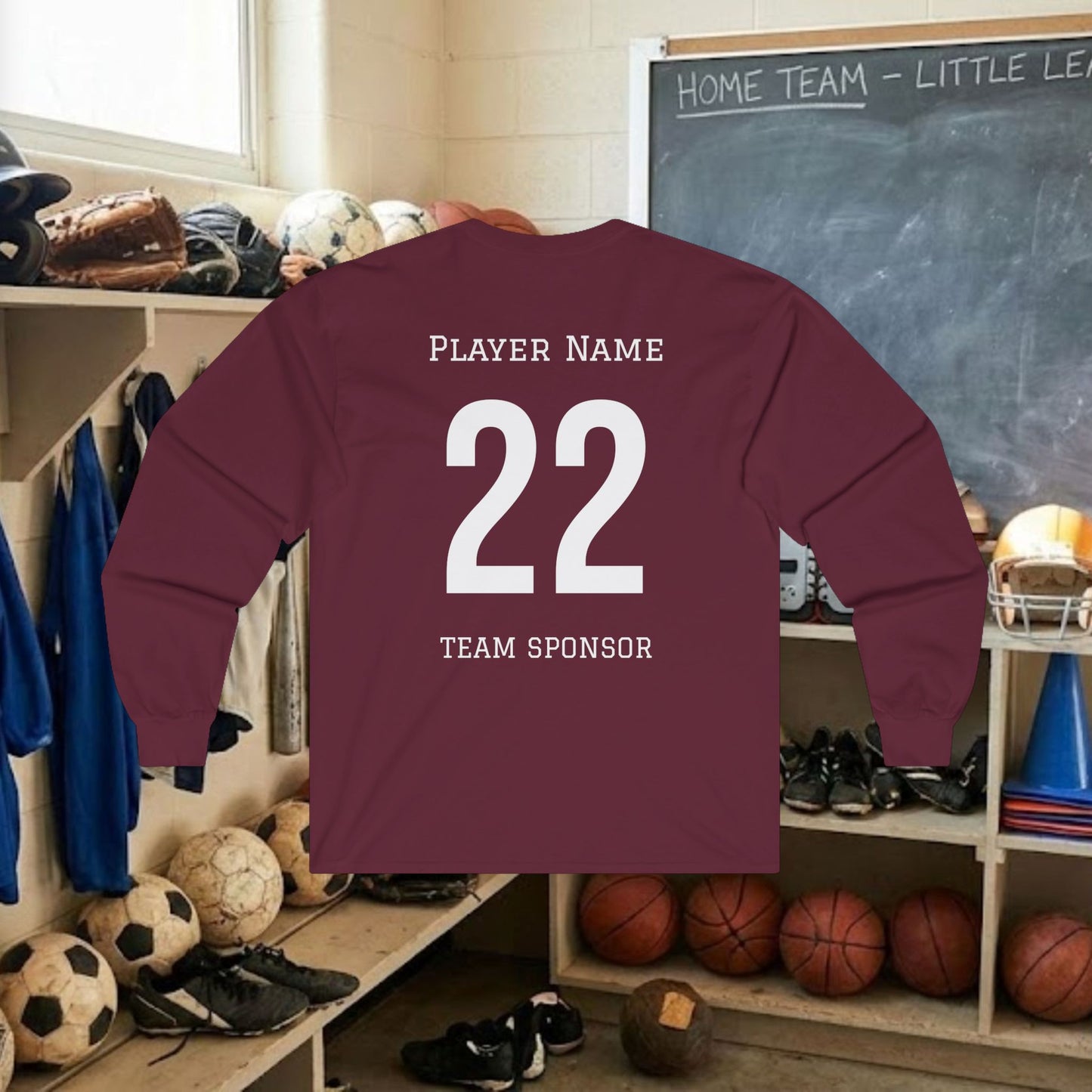 Custom Team Adult Long Sleeve T-Shirt – Right Chest Logo