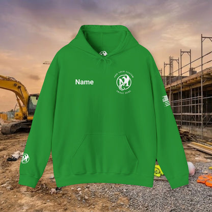 Custom Workwear Pull Over Hoodie – Left Chest Company Logo & Name (Gildan Heavy Blend)