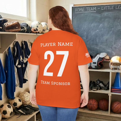 Custom Team Adult T-Shirt – Left Chest Team Logo & Name (DryBlend)