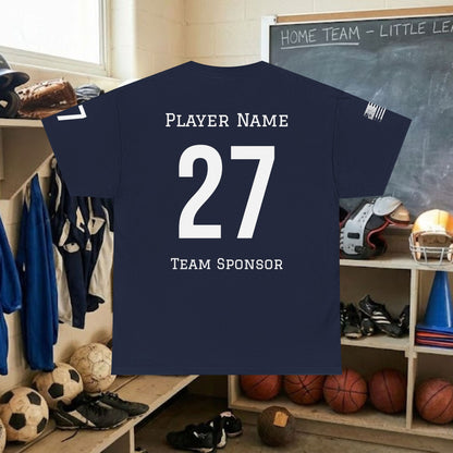 Custom Team Adult T-Shirt – Left Chest Team Logo & Name (DryBlend)