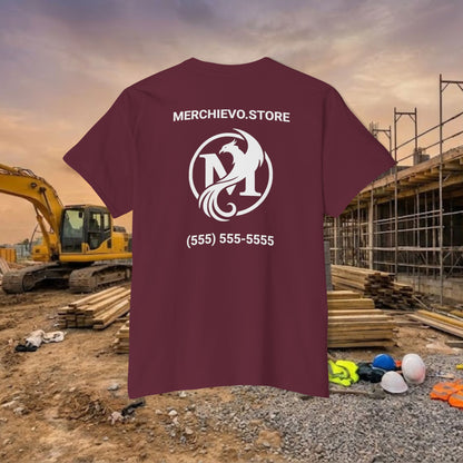 Custom Workwear Pocket T-Shirt – Company Logo & Crew Name (Heavy Cotton)