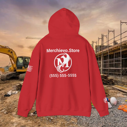 Custom Workwear Pull Over Hoodie – Right Chest Logo & Name (Gildan Heavy Blend)