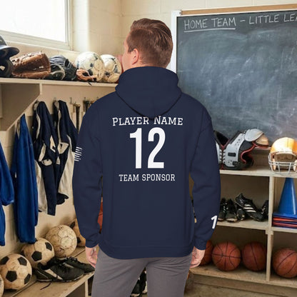 Custom Team Adult Pull Over Hoodie – Right Chest Logo & Name