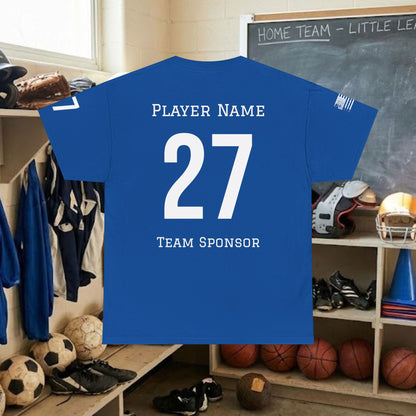 Custom Team Adult T-Shirt – Left Chest Team Logo & Name (DryBlend)