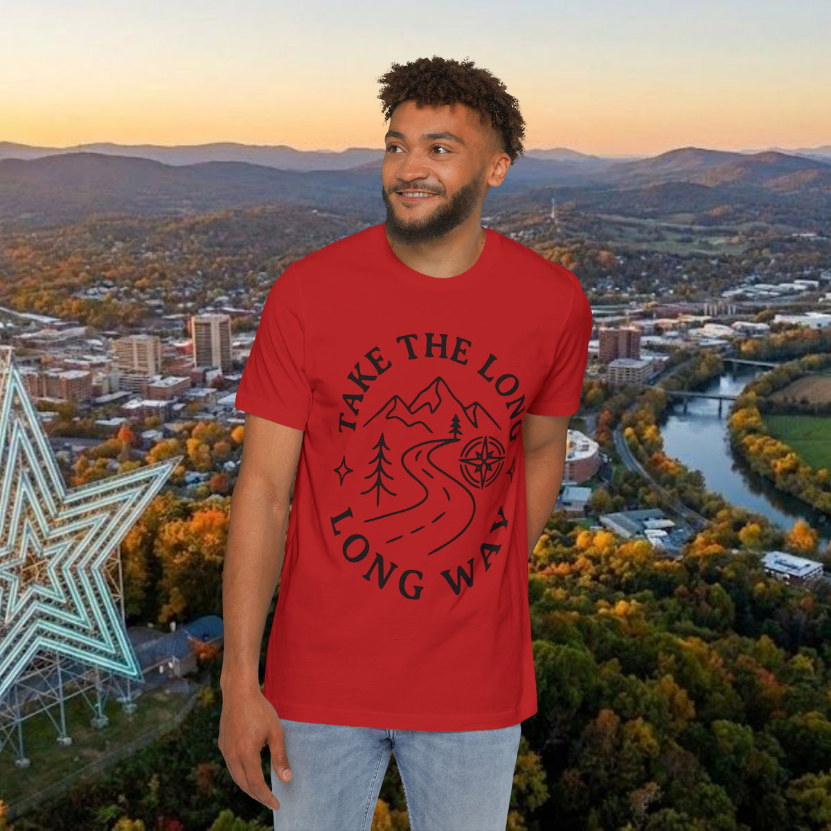 Take the Long Way T-Shirt — Scenic Mountain Graphic Tee by Merchievo (photo 8 of 48)