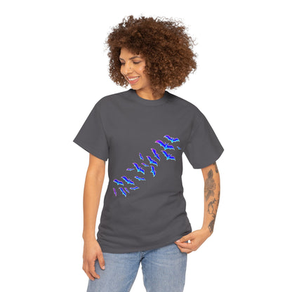 Haunted House Halloween Tee — Neon Pumpkins & Flying Bats Shirt by Merchievo (photo 9 of 14)