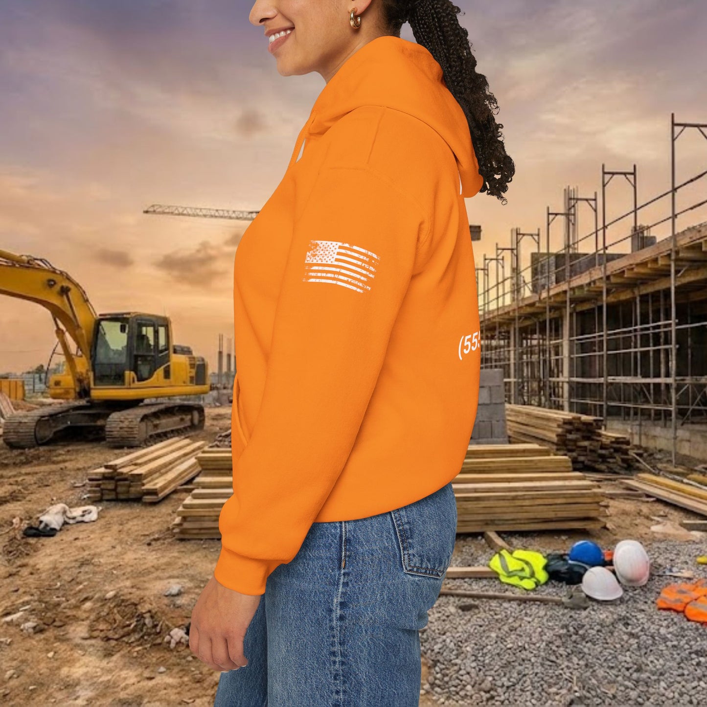 Custom Workwear Pull Over Hoodie – Right Chest Logo & Name (Gildan Heavy Blend)