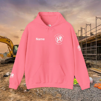 Custom Workwear Pull Over Hoodie – Left Chest Company Logo & Name (Gildan Heavy Blend)