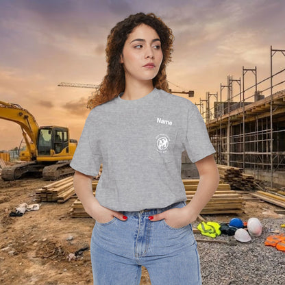Custom Workwear Pocket T-Shirt – Company Logo & Crew Name (Heavy Cotton)