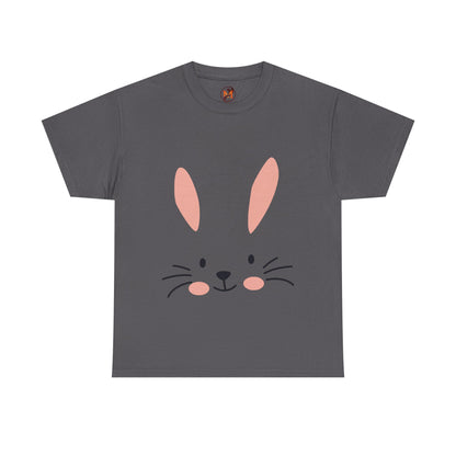 Minimalist Bunny Face Easter Tee — Unisex Adult Spring Graphic Shirt