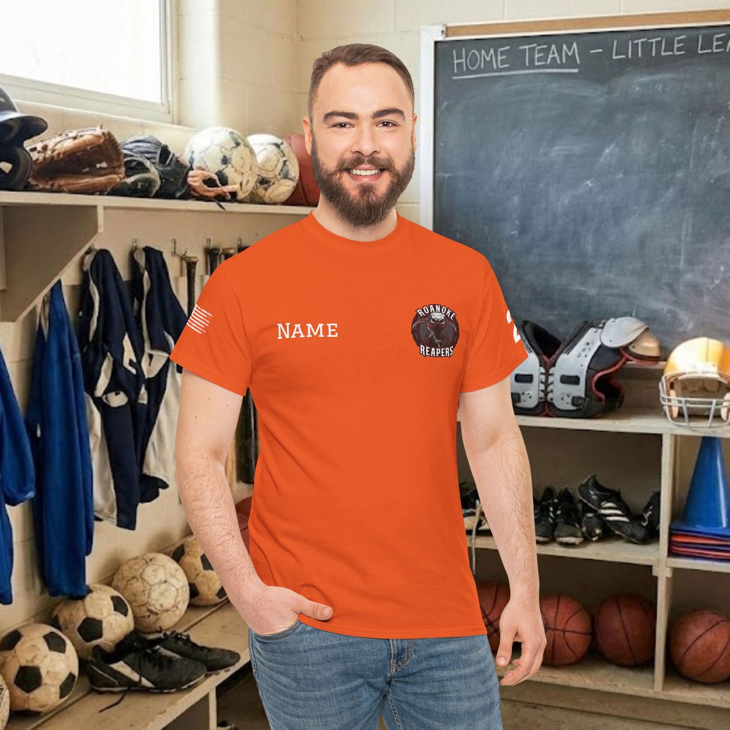 Custom Team Adult T-Shirt – Left Chest Team Logo & Name (DryBlend)