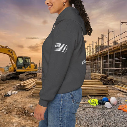 Custom Workwear Pull Over Hoodie – Right Chest Logo & Name (Gildan Heavy Blend)