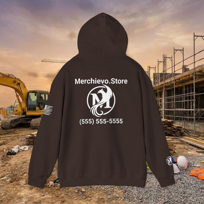 Custom Workwear Pull Over Hoodie – Right Chest Logo & Name (Gildan Heavy Blend)