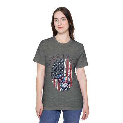 Patriotic Fingerprint Gnome Tee — Made in USA