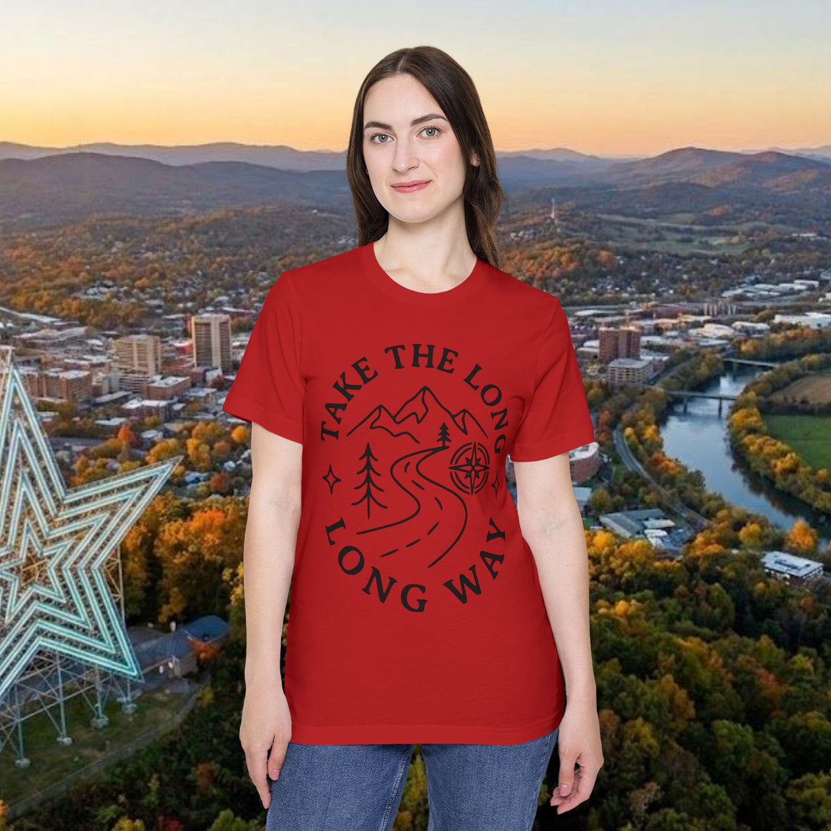 Take the Long Way T-Shirt — Scenic Mountain Graphic Tee by Merchievo (photo 45 of 48)