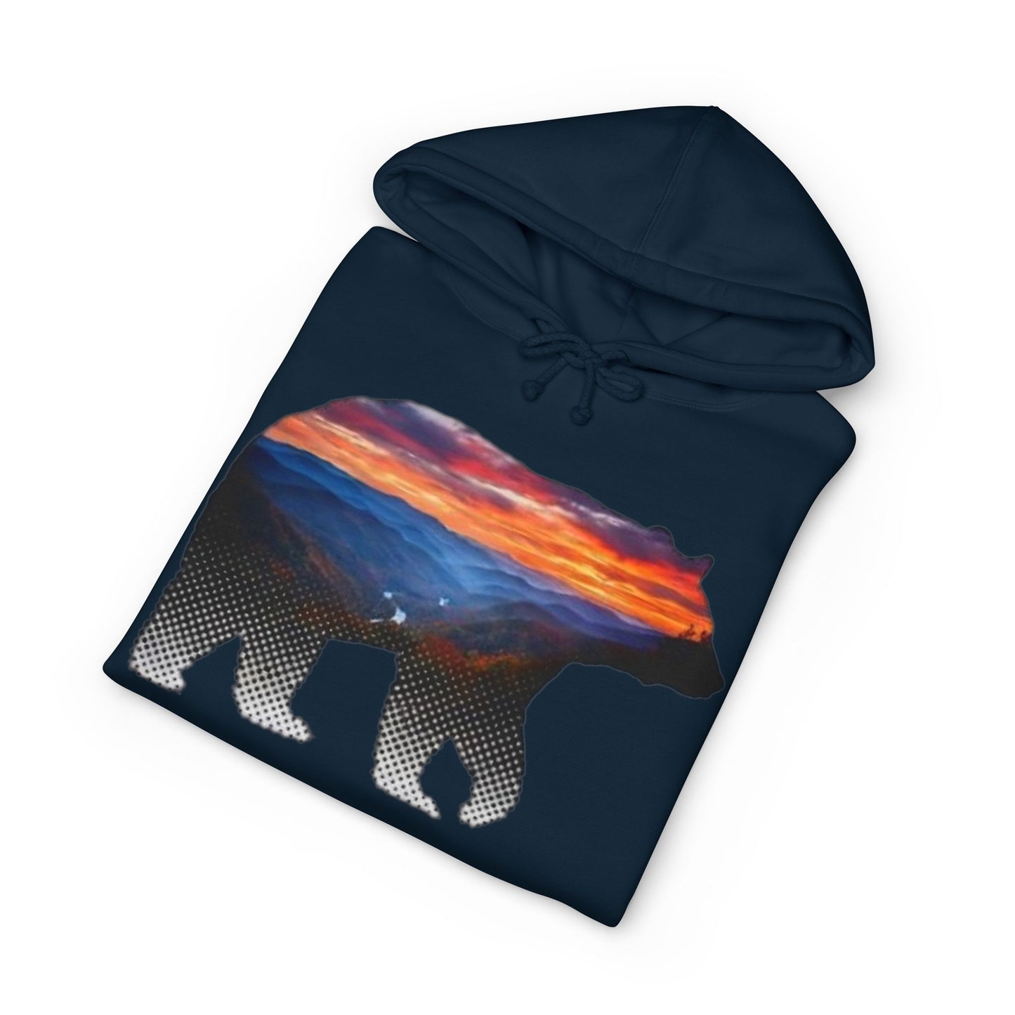 Roanoke "Trails & Tails" Premium Heavyweight Hoodie — Sunset Bear Edition