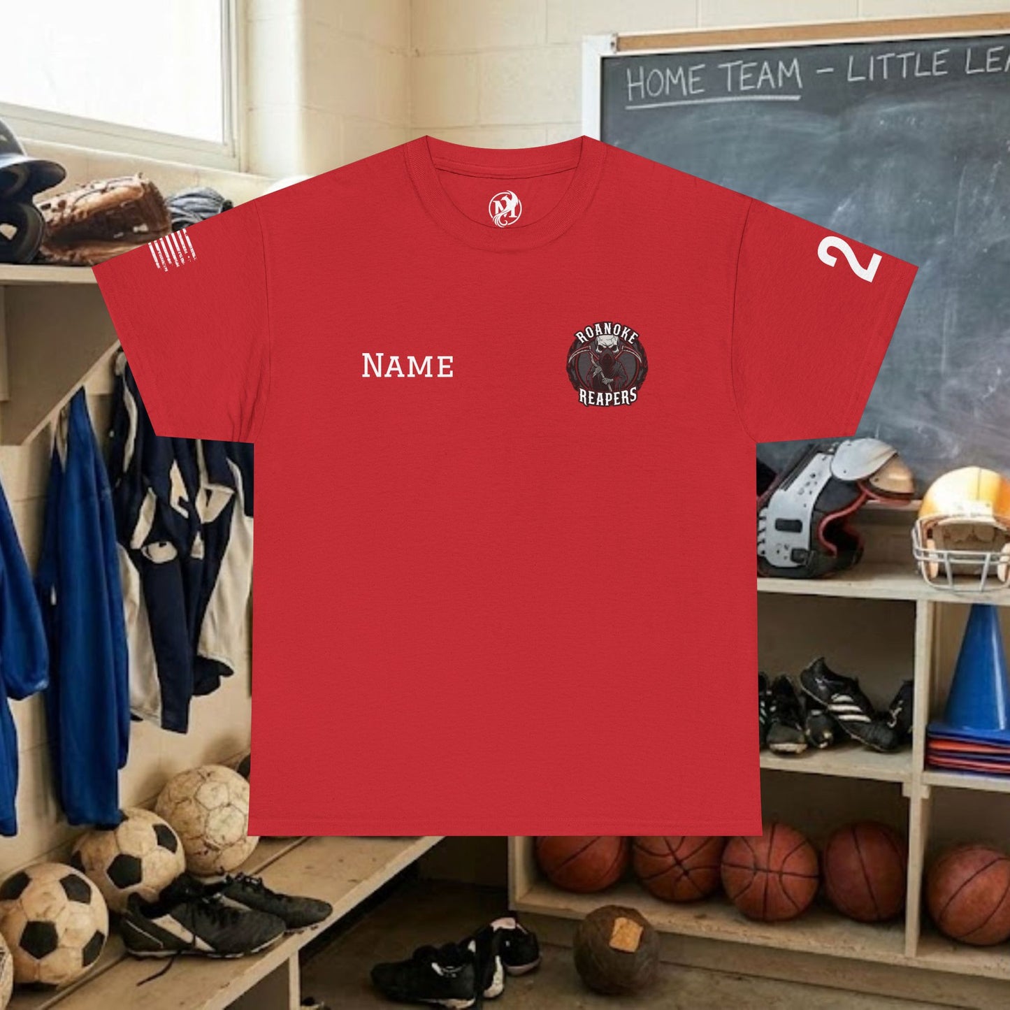 Custom Team Adult T-Shirt – Left Chest Team Logo & Name (DryBlend)