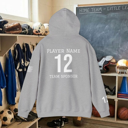 Custom Team Adult Pull Over Hoodie – Right Chest Logo & Name