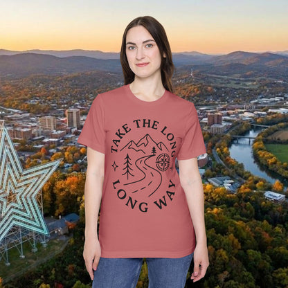 Take the Long Way T-Shirt — Scenic Mountain Graphic Tee by Merchievo (photo 15 of 48)