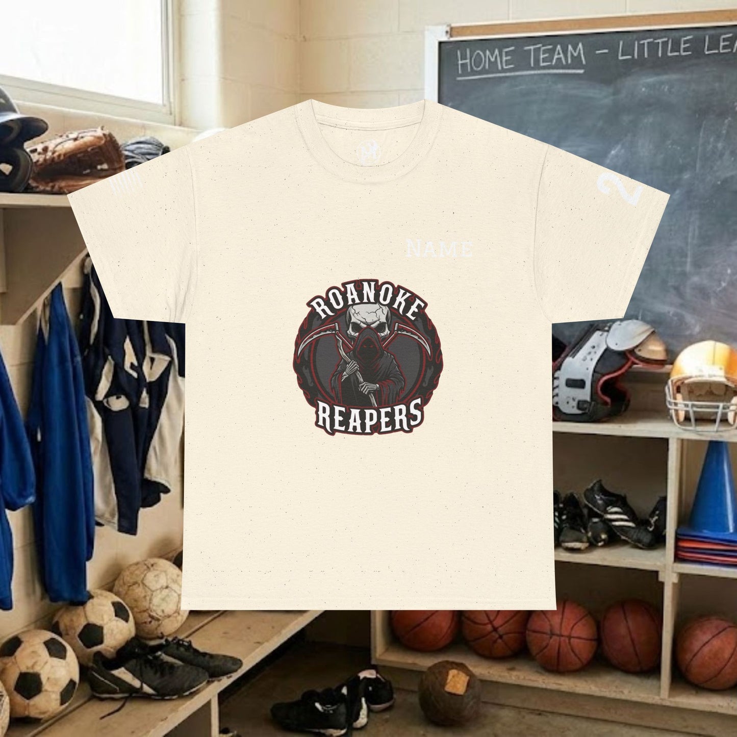 Custom Team Adult T-Shirt – Center Chest Team Logo & Name (DryBlend)