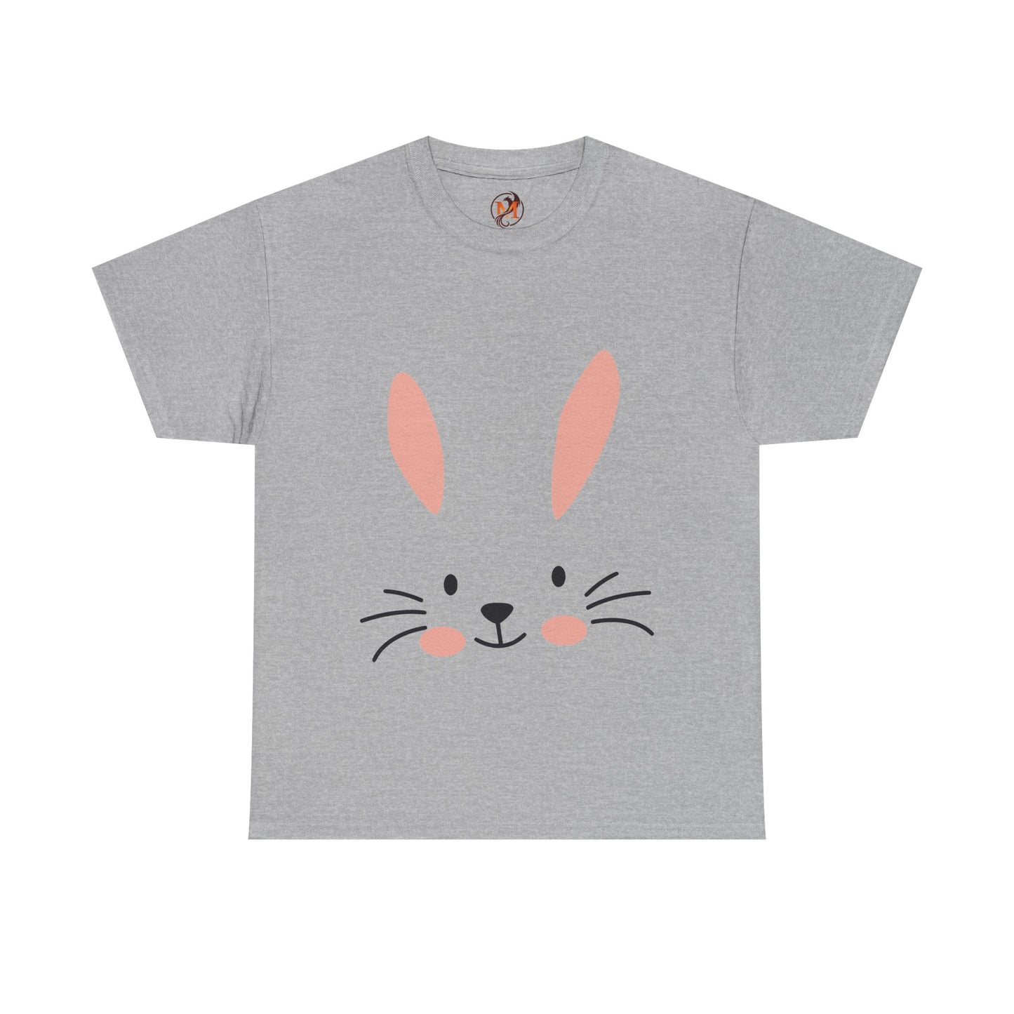 Minimalist Bunny Face Easter Tee — Unisex Adult Spring Graphic Shirt