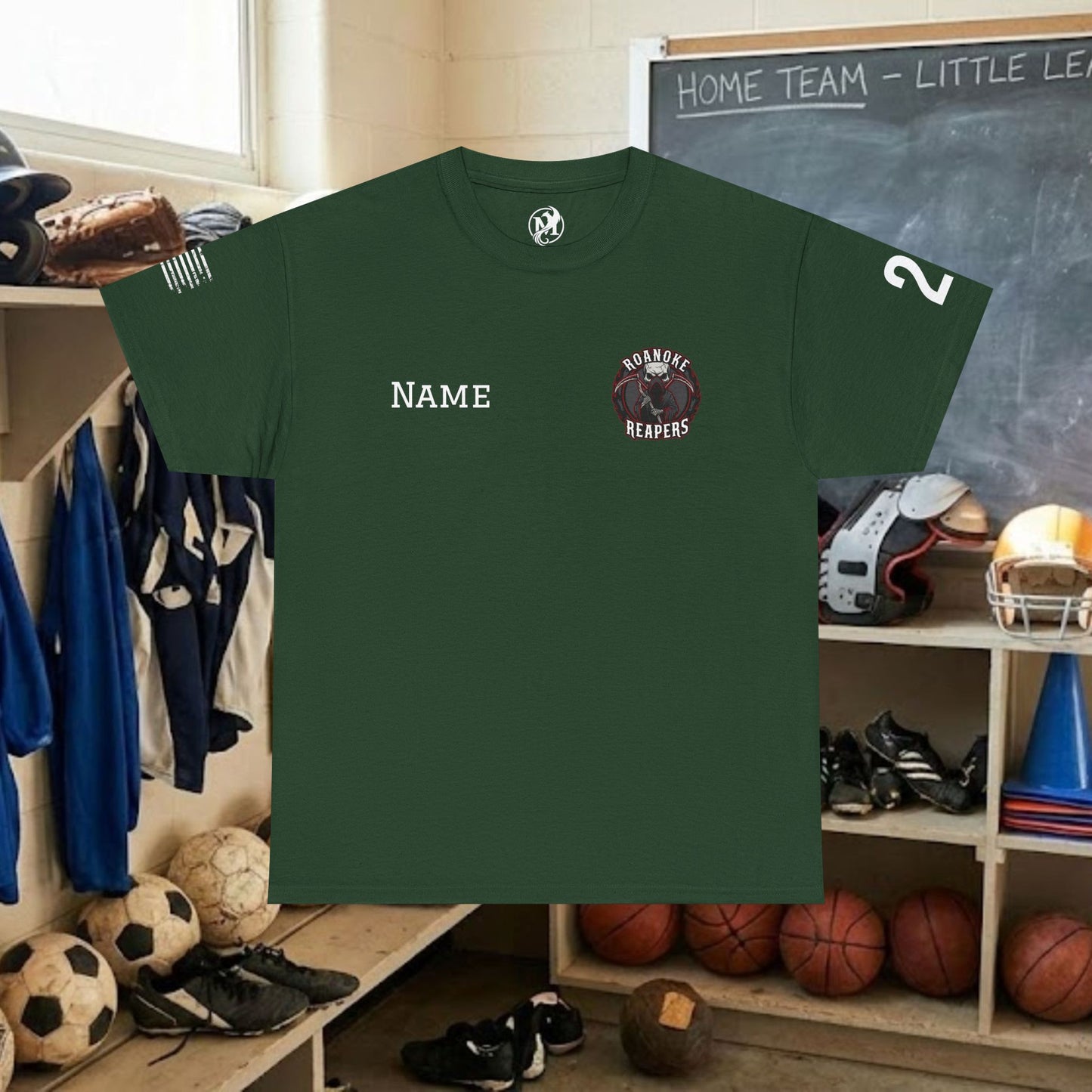 Custom Team Adult T-Shirt – Left Chest Team Logo & Name (DryBlend)