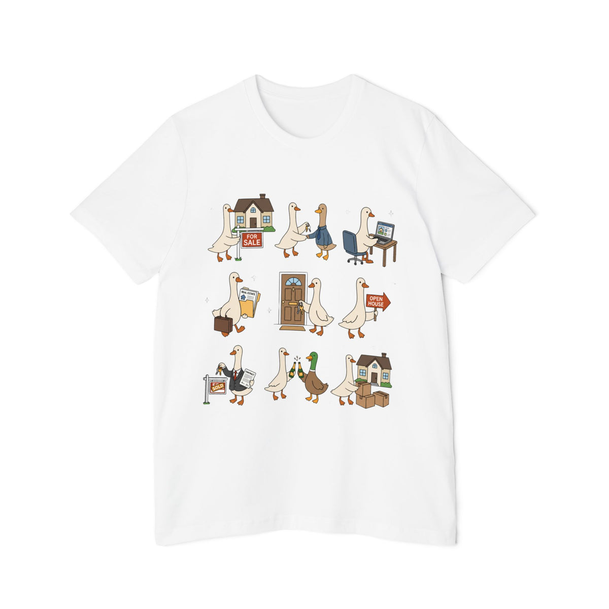 Goose Life Graphic T-Shirt — Cute Goose Occupations Illustration by Merchievo (photo 18 of 84)