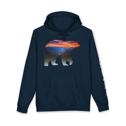 Roanoke "Trails & Tails" Premium Heavyweight Hoodie — Sunset Bear Edition