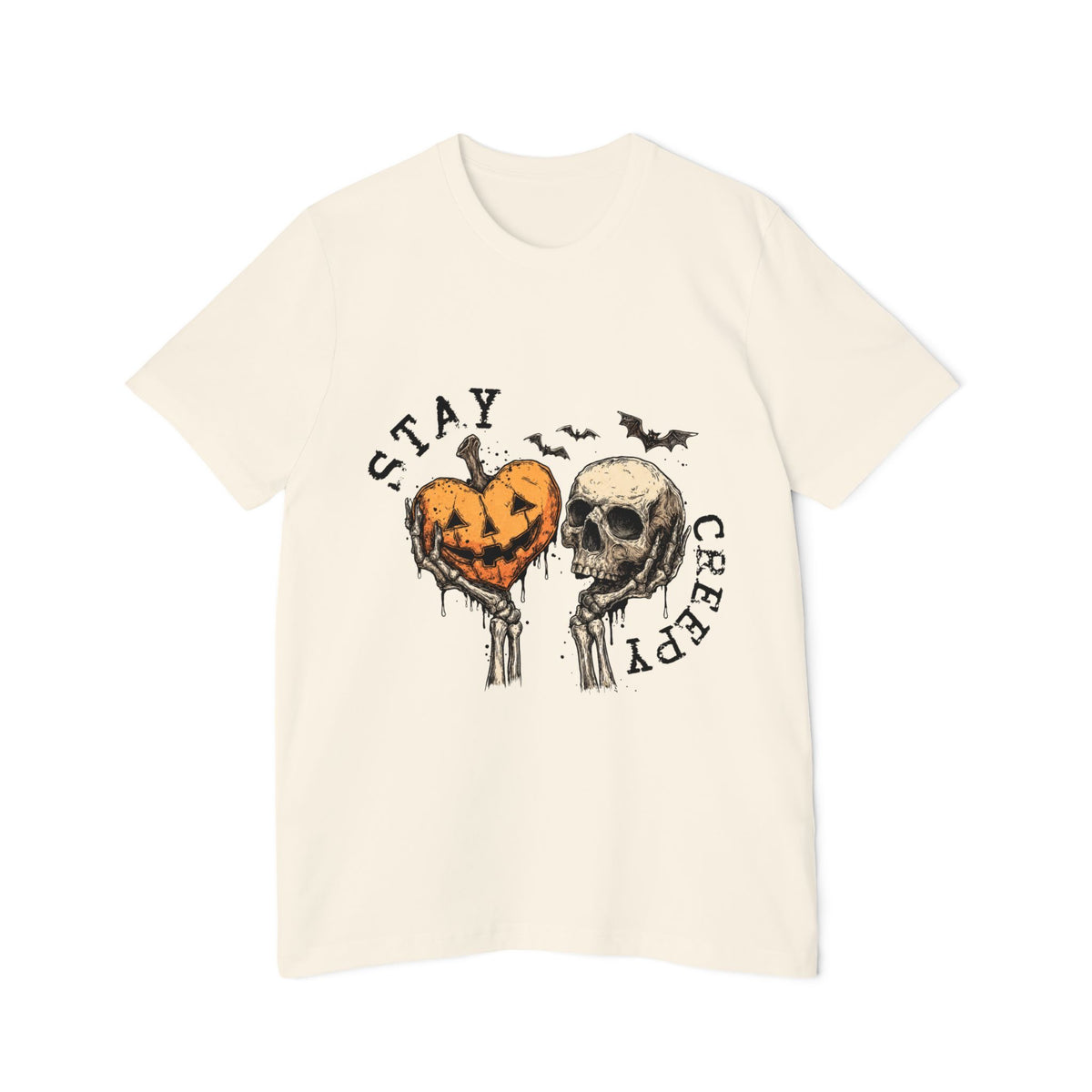 Stay Creepy Halloween T-Shirt – Pumpkin Heart & Skull Graphic by Merchievo (photo 12 of 42)