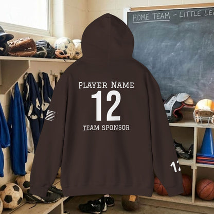 Custom Team Adult Pull Over Hoodie – Right Chest Logo & Name
