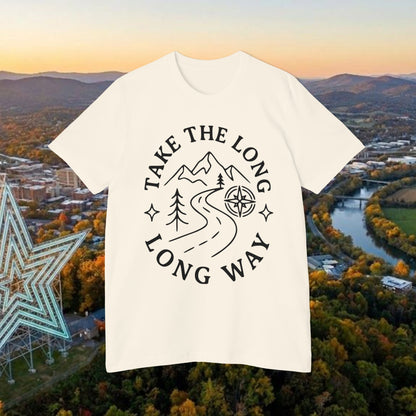 Take the Long Way T-Shirt — Scenic Mountain Graphic Tee by Merchievo (photo 27 of 48)