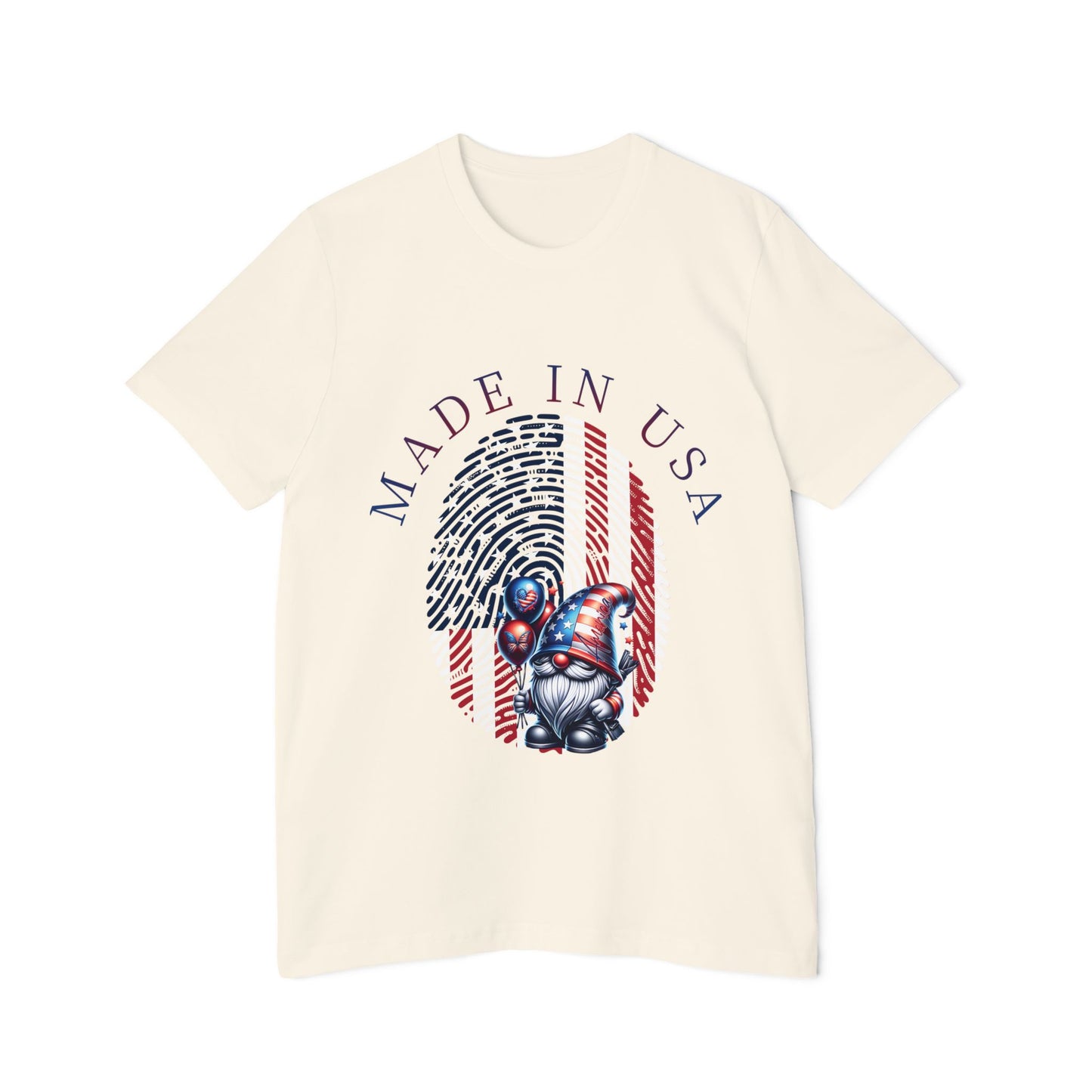 Patriotic Fingerprint Gnome Tee — Made in USA