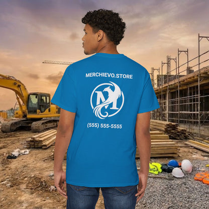 Custom Workwear Pocket T-Shirt – Company Logo & Crew Name (Heavy Cotton)