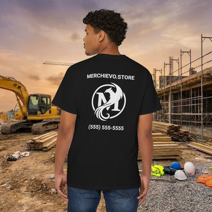 Custom Workwear Pocket T-Shirt – Company Logo & Crew Name (Heavy Cotton)