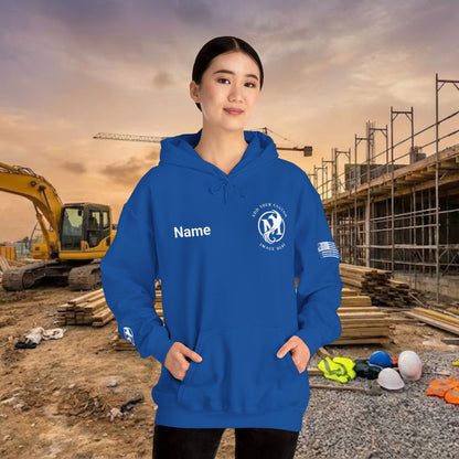 Custom Workwear Pull Over Hoodie – Left Chest Company Logo & Name (Gildan Heavy Blend)