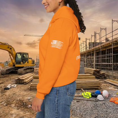 Custom Workwear Pull Over Hoodie – Left Chest Company Logo & Name (Gildan Heavy Blend)