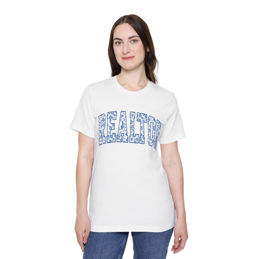 Realtor Floral Arch blue floral graphic t-shirt for real estate agents by Merchievo (photo 1 of 5)