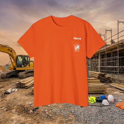 Custom Workwear Pocket T-Shirt – Company Logo & Crew Name (Heavy Cotton)