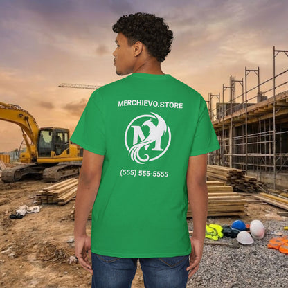 Custom Workwear Pocket T-Shirt – Company Logo & Crew Name (Heavy Cotton)