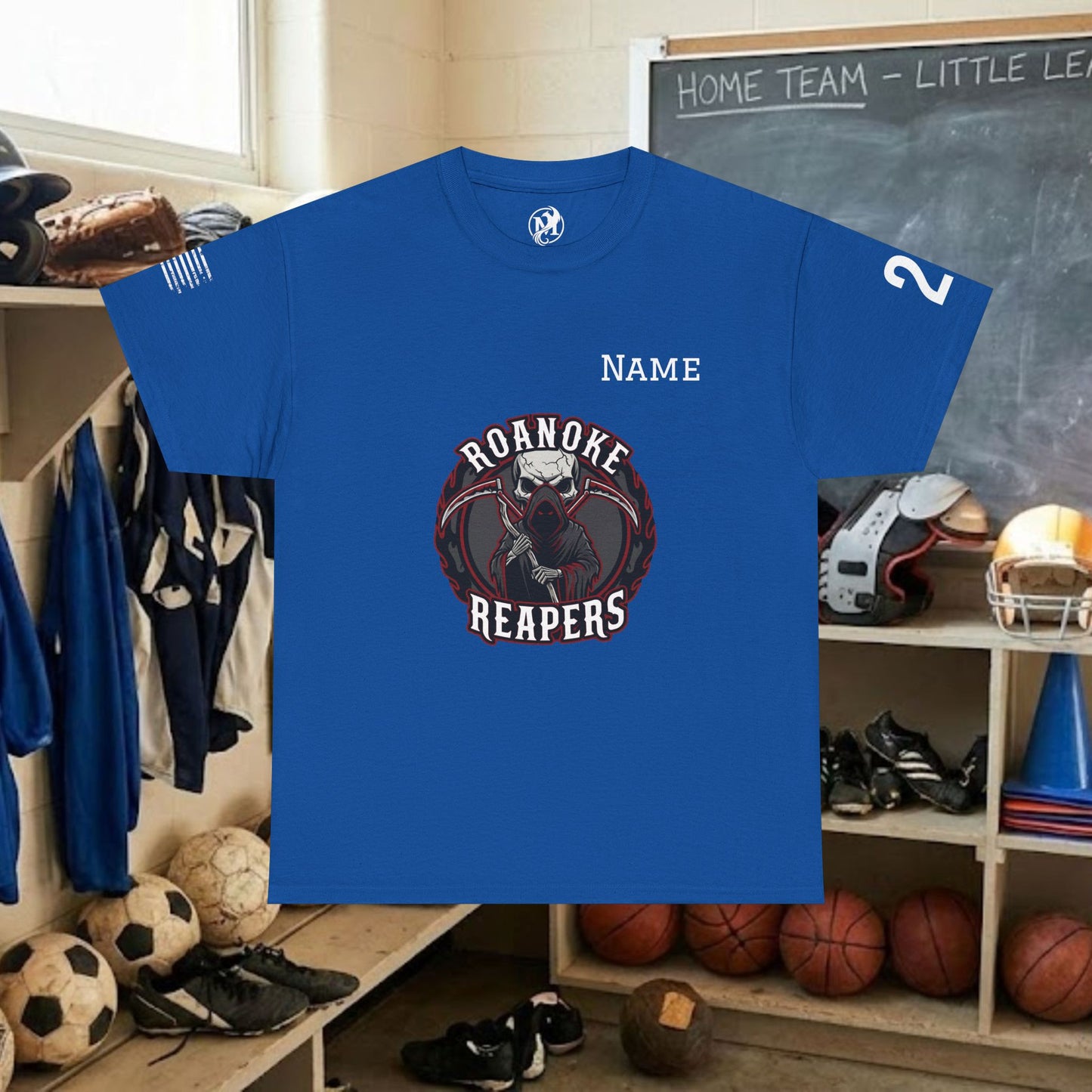 Custom Team Adult T-Shirt – Center Chest Team Logo & Name (DryBlend)