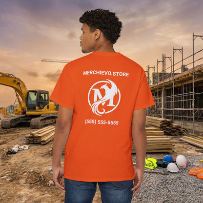 Custom Workwear Pocket T-Shirt – Company Logo & Crew Name (Heavy Cotton)