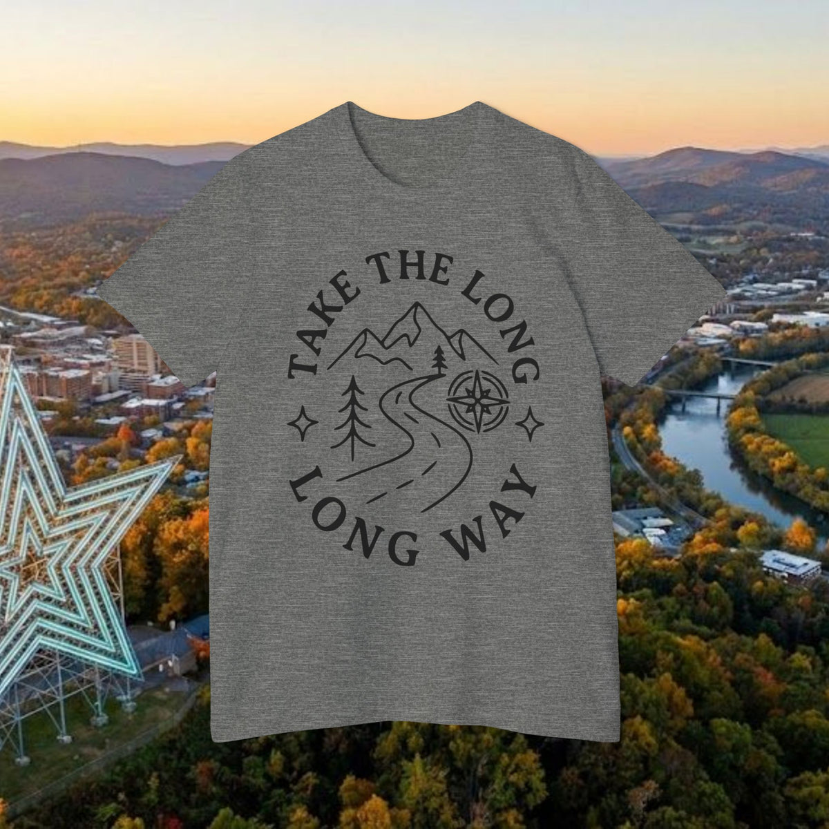 Take the Long Way T-Shirt — Scenic Mountain Graphic Tee by Merchievo (photo 22 of 48)