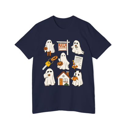Halloween Home Hunt T-Shirt — Cute Ghosts Trick-or-Treating, For Sale & Pumpkin House Design by Merchievo (photo 78 of 84)