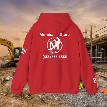 Custom Workwear Pull Over Hoodie – Right Chest Logo & Name (Gildan Heavy Blend)