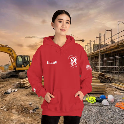 Custom Workwear Pull Over Hoodie – Left Chest Company Logo & Name (Gildan Heavy Blend)