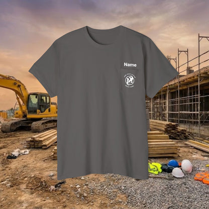 Custom Workwear Pocket T-Shirt – Company Logo & Crew Name (Heavy Cotton)