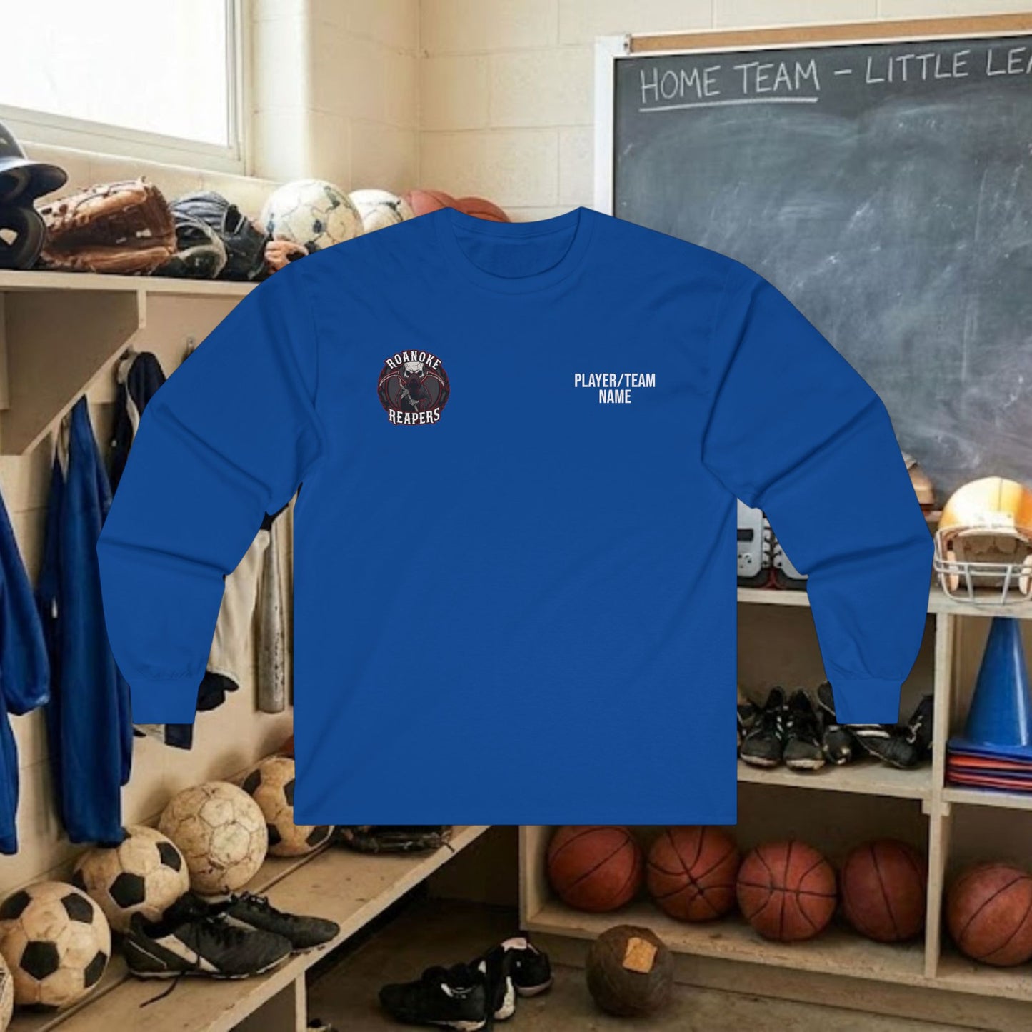 Custom Team Adult Long Sleeve T-Shirt – Right Chest Logo