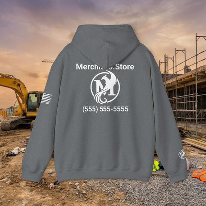Custom Workwear Pull Over Hoodie – Right Chest Logo & Name (Gildan Heavy Blend)