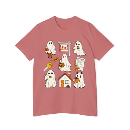 Halloween Home Hunt T-Shirt — Cute Ghosts Trick-or-Treating, For Sale & Pumpkin House Design by Merchievo (photo 23 of 84)